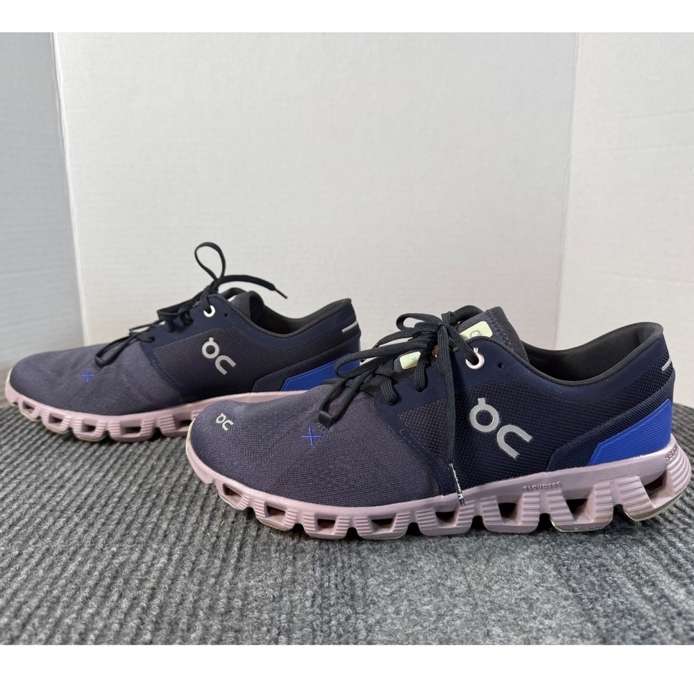 On Running Cloud X Womens 10 Midnight Cobalt Blue Purple Sneakers Like New - Picture 2 of 8